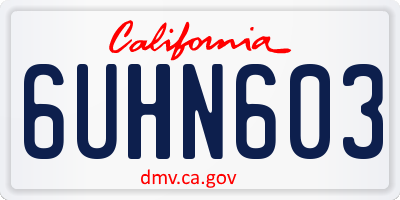 CA license plate 6UHN603