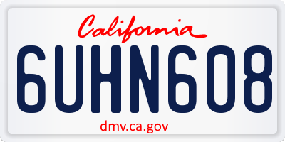 CA license plate 6UHN608