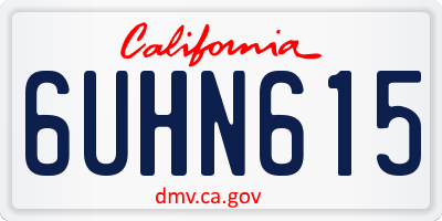 CA license plate 6UHN615