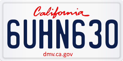 CA license plate 6UHN630