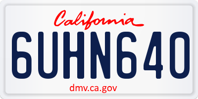 CA license plate 6UHN640