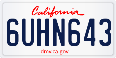 CA license plate 6UHN643