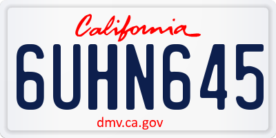 CA license plate 6UHN645