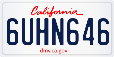 CA license plate 6UHN646