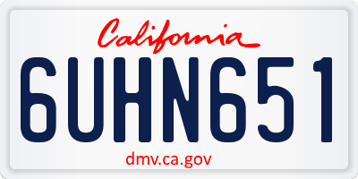 CA license plate 6UHN651
