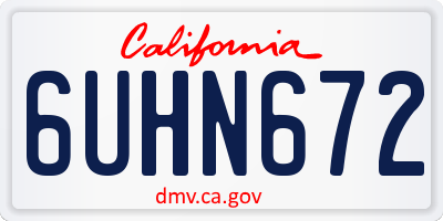 CA license plate 6UHN672
