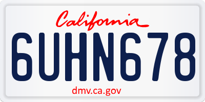 CA license plate 6UHN678