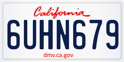 CA license plate 6UHN679