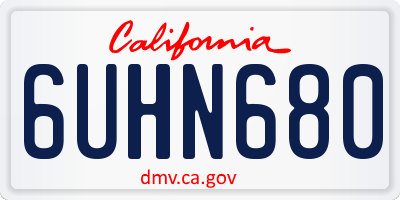 CA license plate 6UHN680