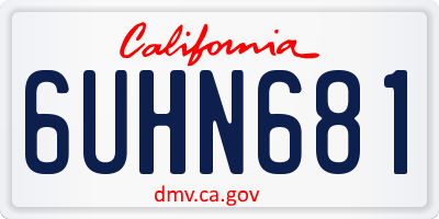 CA license plate 6UHN681