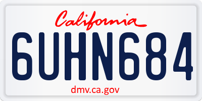 CA license plate 6UHN684