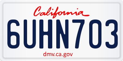 CA license plate 6UHN703
