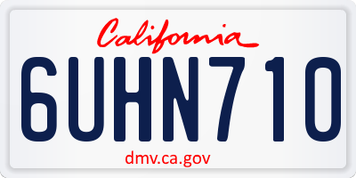 CA license plate 6UHN710