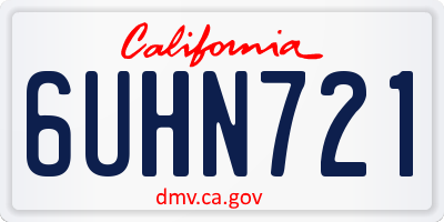 CA license plate 6UHN721