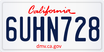 CA license plate 6UHN728