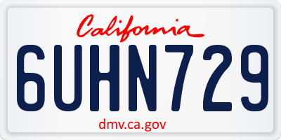 CA license plate 6UHN729