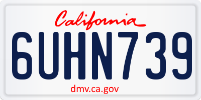 CA license plate 6UHN739