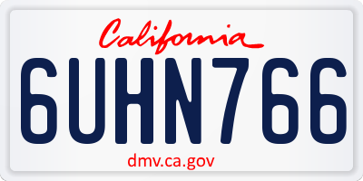 CA license plate 6UHN766