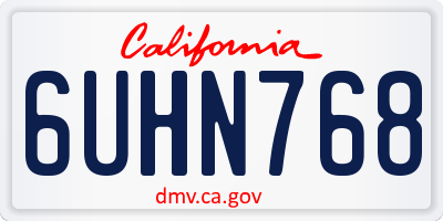 CA license plate 6UHN768