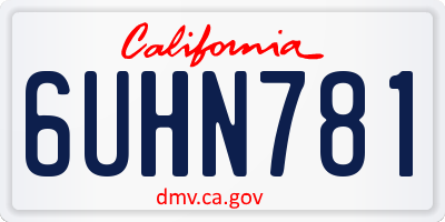 CA license plate 6UHN781