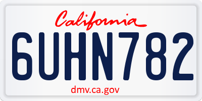 CA license plate 6UHN782