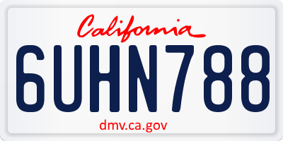 CA license plate 6UHN788