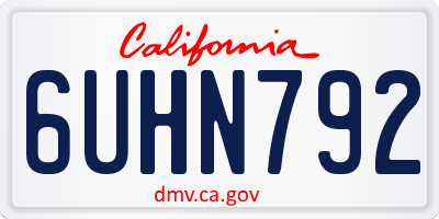 CA license plate 6UHN792