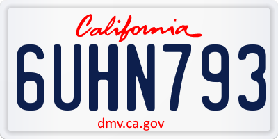 CA license plate 6UHN793