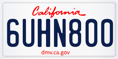 CA license plate 6UHN800