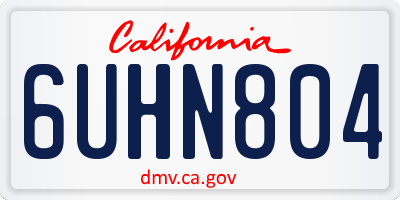 CA license plate 6UHN804