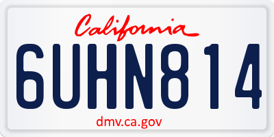 CA license plate 6UHN814