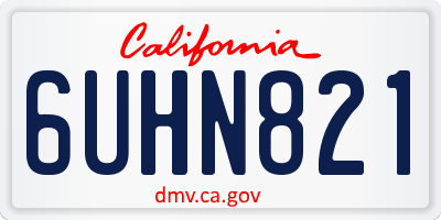 CA license plate 6UHN821