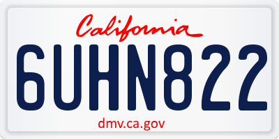 CA license plate 6UHN822