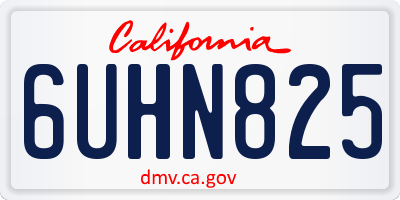 CA license plate 6UHN825
