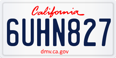 CA license plate 6UHN827