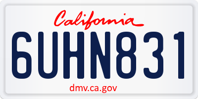 CA license plate 6UHN831