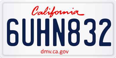CA license plate 6UHN832
