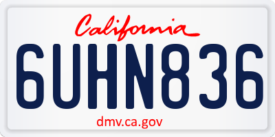 CA license plate 6UHN836