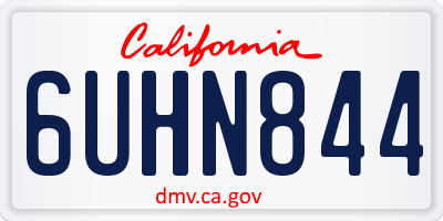 CA license plate 6UHN844