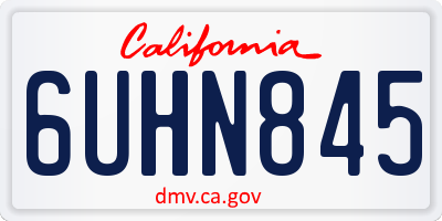 CA license plate 6UHN845