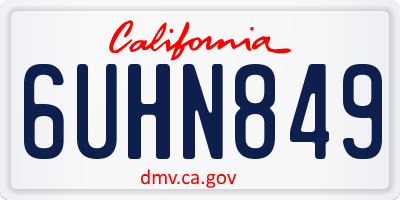 CA license plate 6UHN849