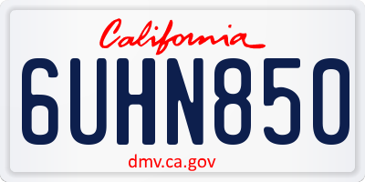 CA license plate 6UHN850