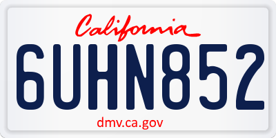 CA license plate 6UHN852