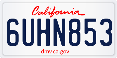 CA license plate 6UHN853