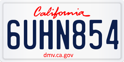 CA license plate 6UHN854