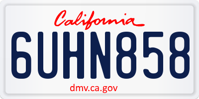 CA license plate 6UHN858