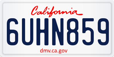 CA license plate 6UHN859