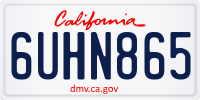 CA license plate 6UHN865