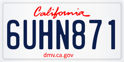 CA license plate 6UHN871