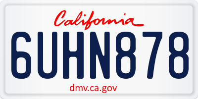 CA license plate 6UHN878